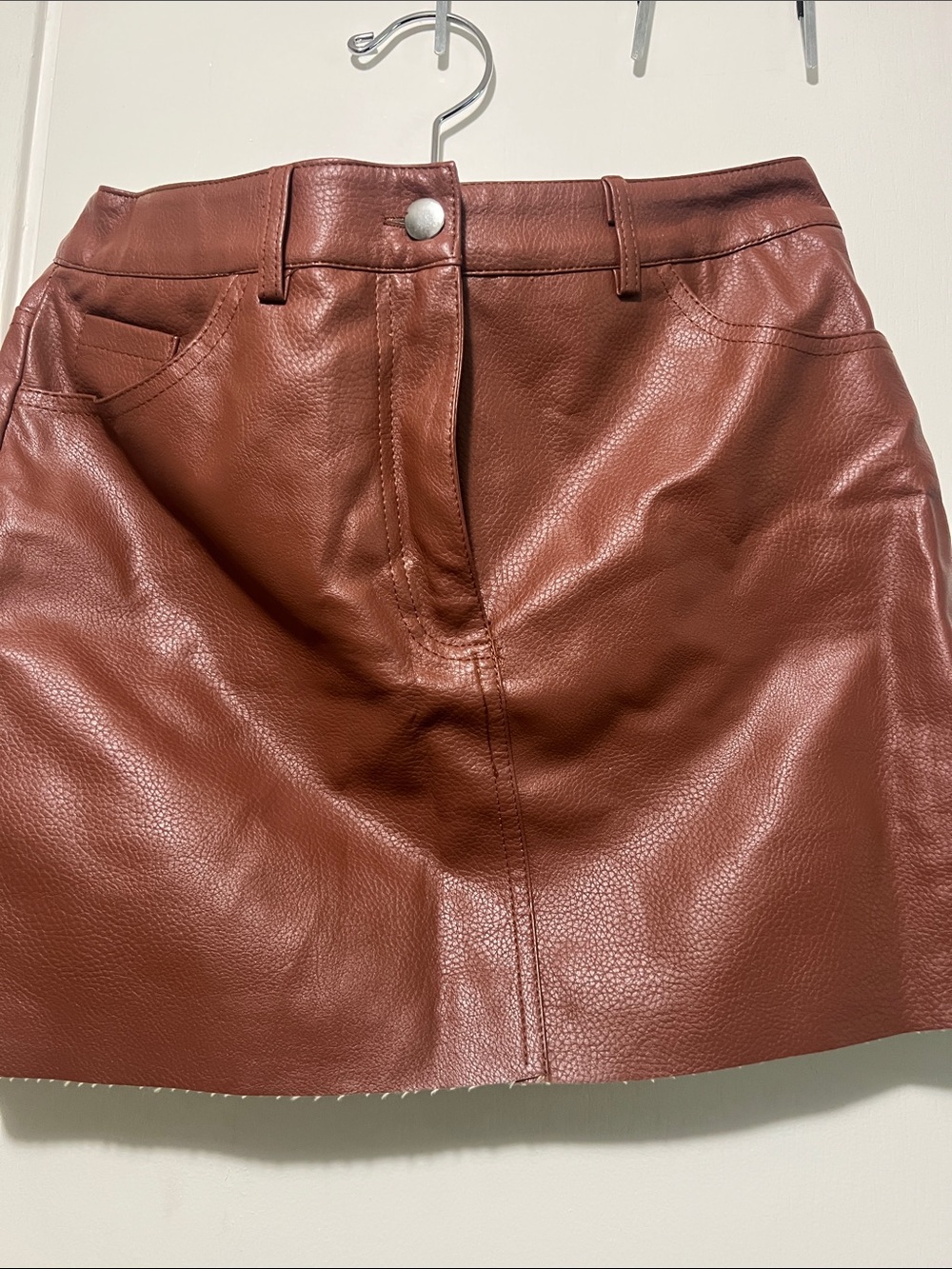 Forever 21 Chestnut Brown Faux Leather Mini Skirt